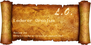 Lederer Orsolya névjegykártya